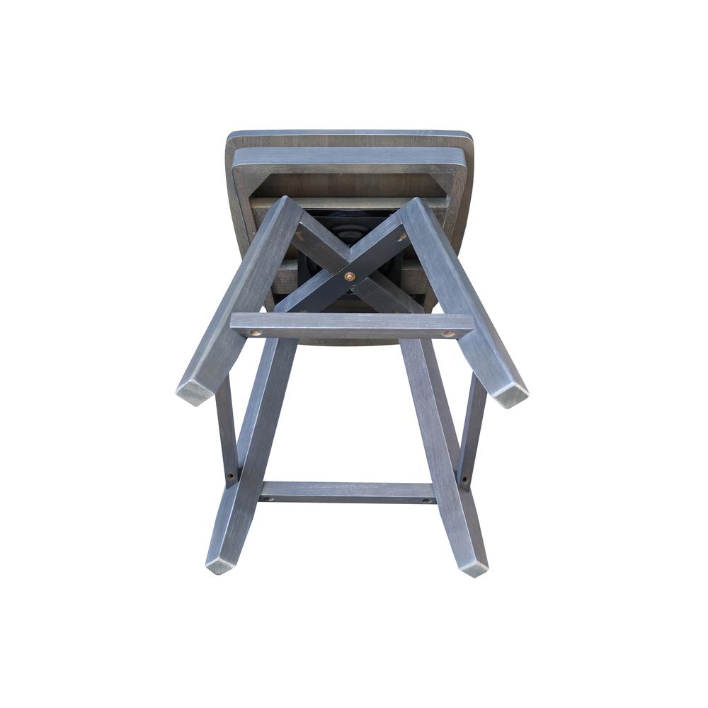 San Remo Counter Height Stool with 24 in. H Swivel Seat in Heather Gray. Picture 11