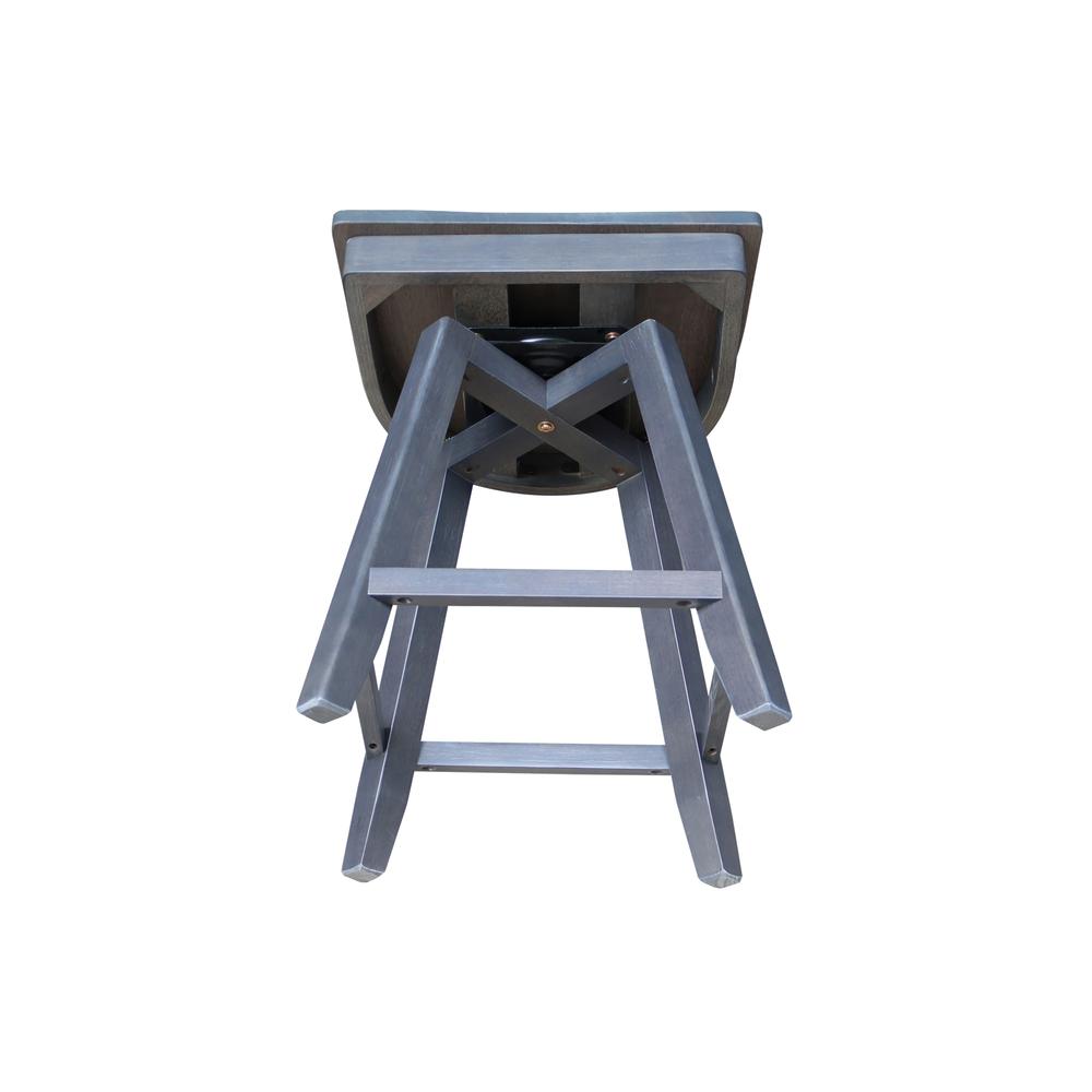 Charlotte Counter Height Stool with 24 in. H Swivel Seat in Heather Gray. Picture 11