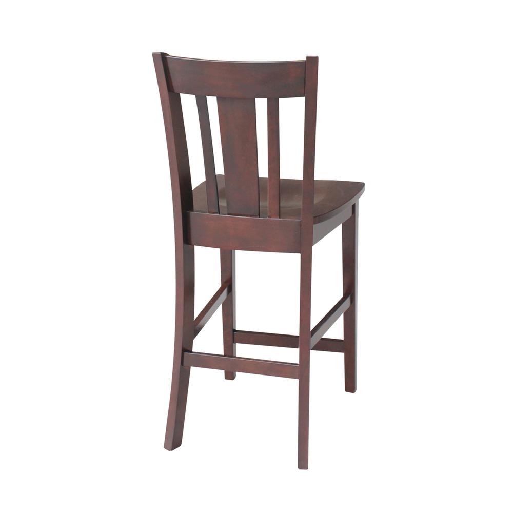 San Remo Counter height Stool - 24" Seat Height, Rich Mocha. Picture 1