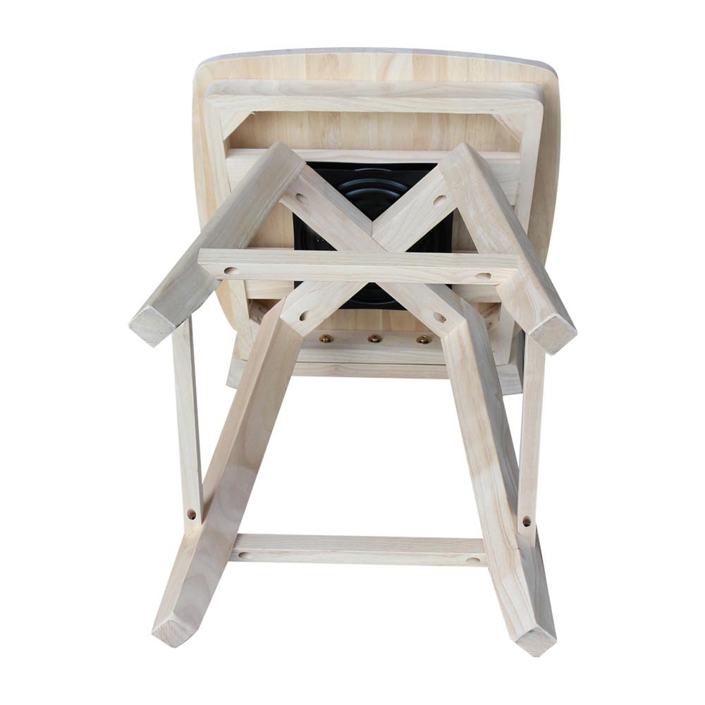 Mission Counter height Stool - With Swivel And Auto Return - 24" Seat Height , Unfinished. Picture 8