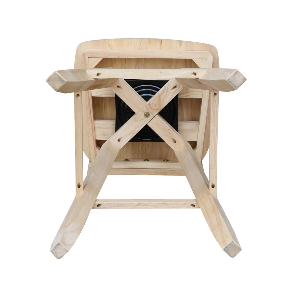 Mission Bar height Stool - With Swivel And Auto Return - 30" Seat Height , Unfinished. Picture 6