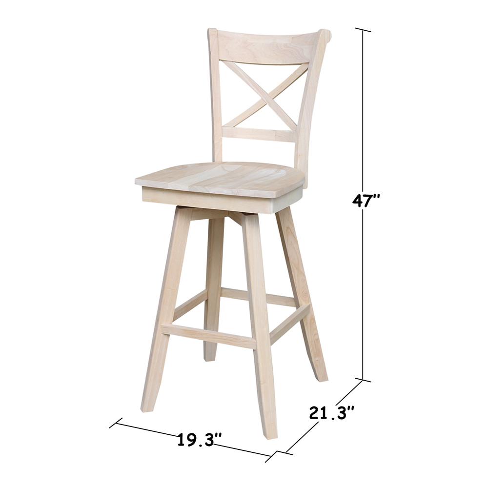 Charlotte Bar Height stool - 30 in. Seat Height in Unfinished. Picture 10
