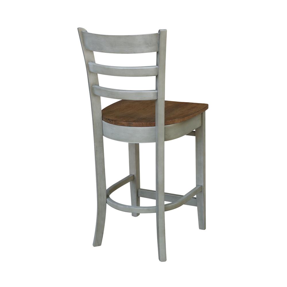 Emily Counterheight Stool - 24" Seat Height, Hickory/Stone. The main picture.