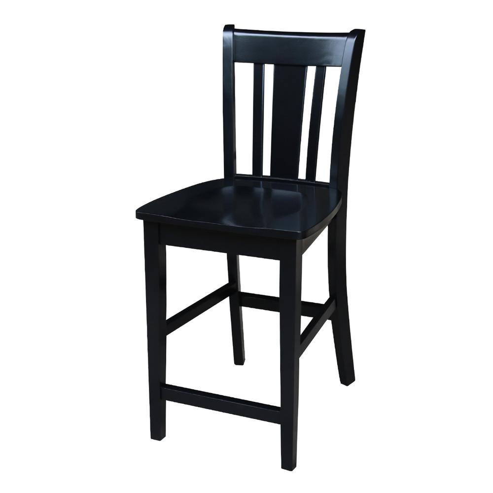 San Remo Counter height Stool - 24" Seat Height, Black. Picture 8