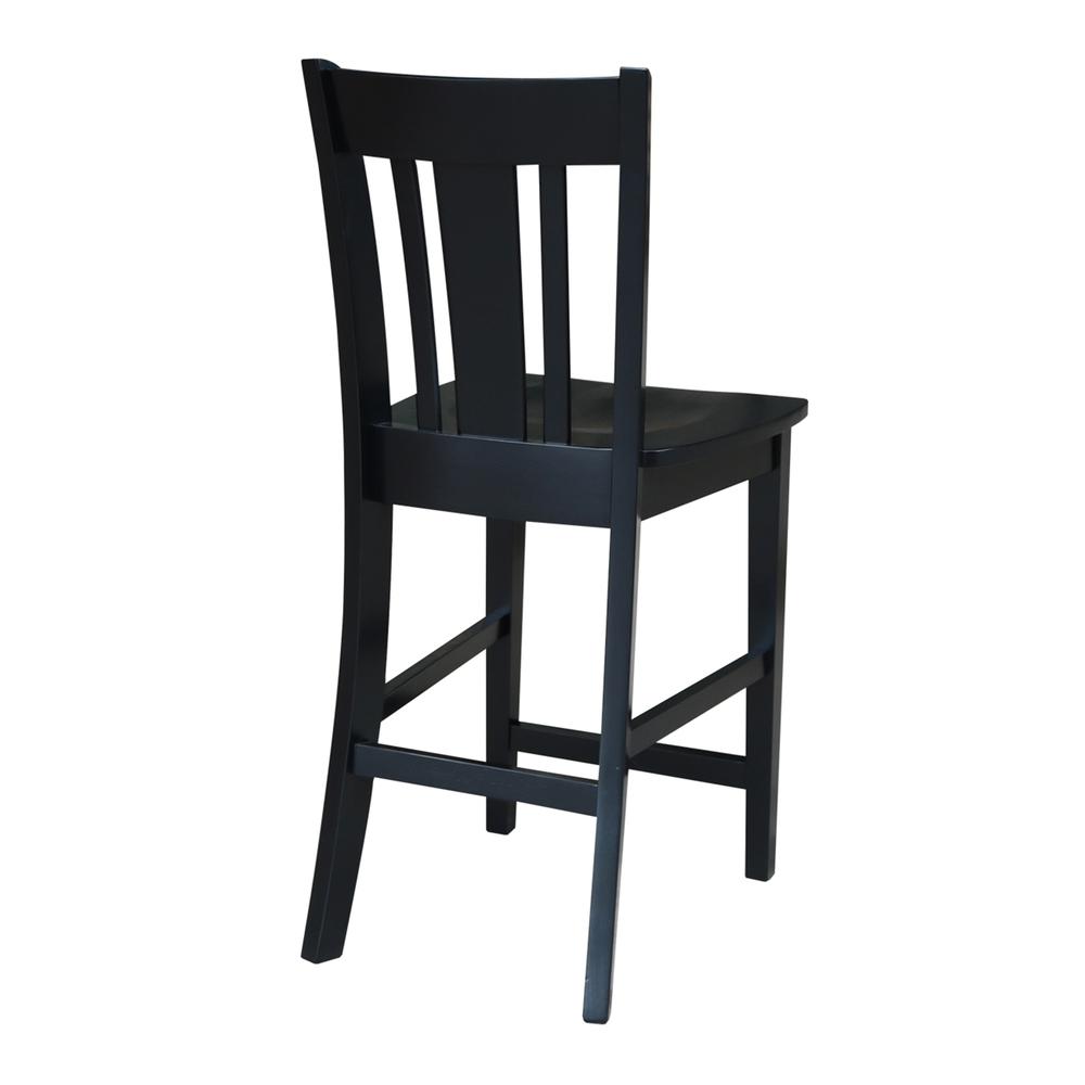 San Remo Counter height Stool - 24" Seat Height, Black. Picture 1