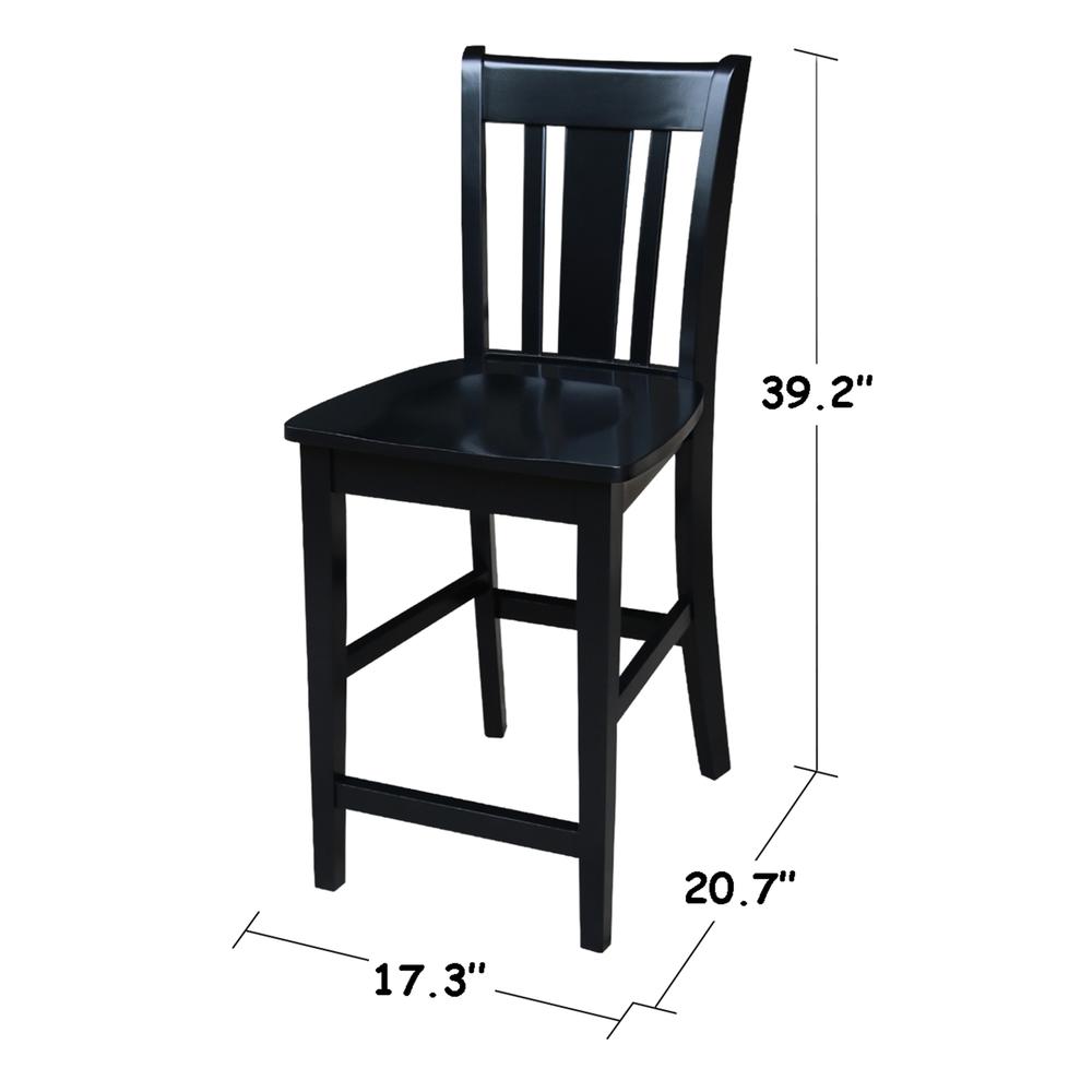 San Remo Counter height Stool - 24" Seat Height, Black. Picture 2