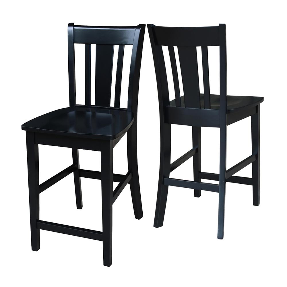 San Remo Counter height Stool - 24" Seat Height, Black. Picture 3