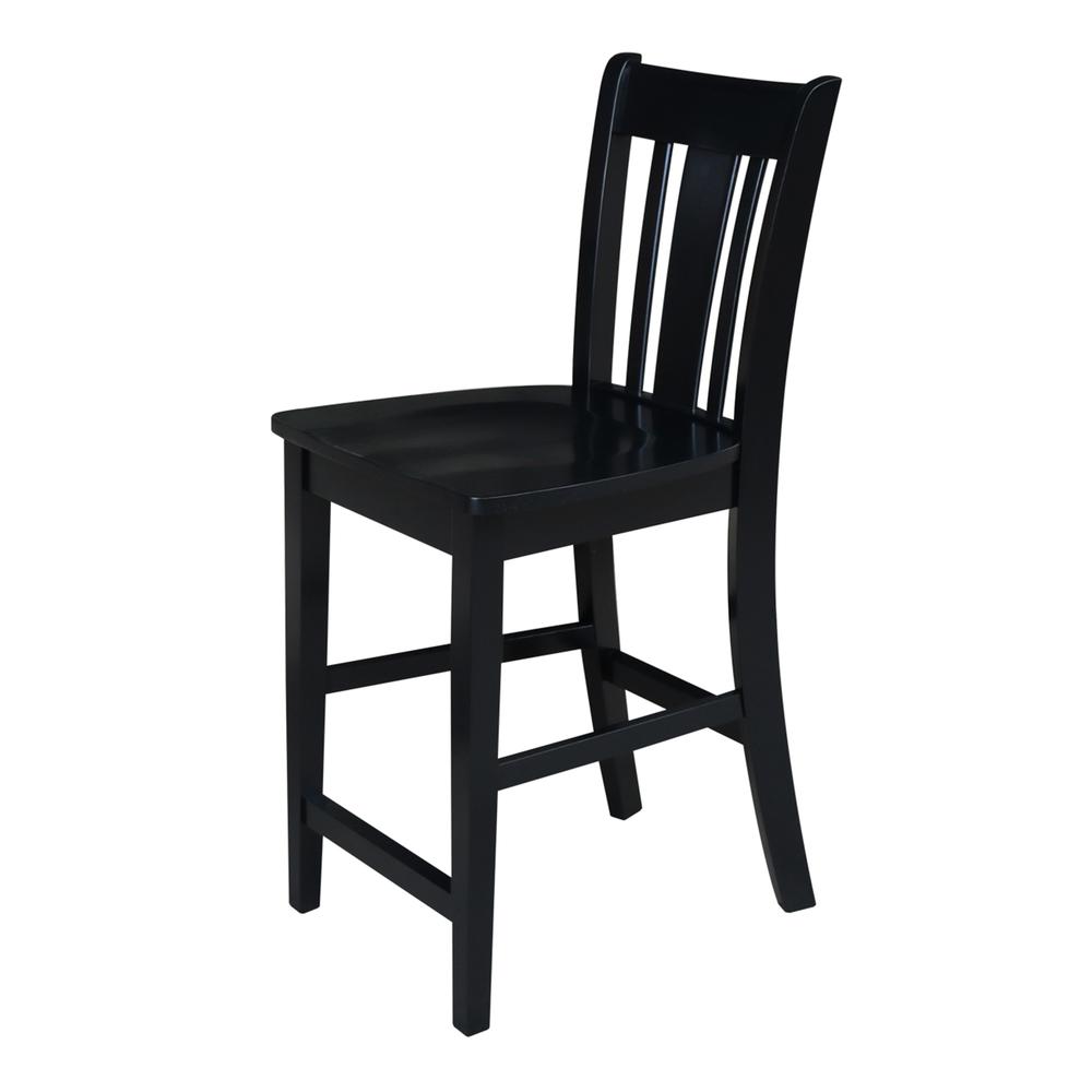 San Remo Counter height Stool - 24" Seat Height, Black. Picture 5