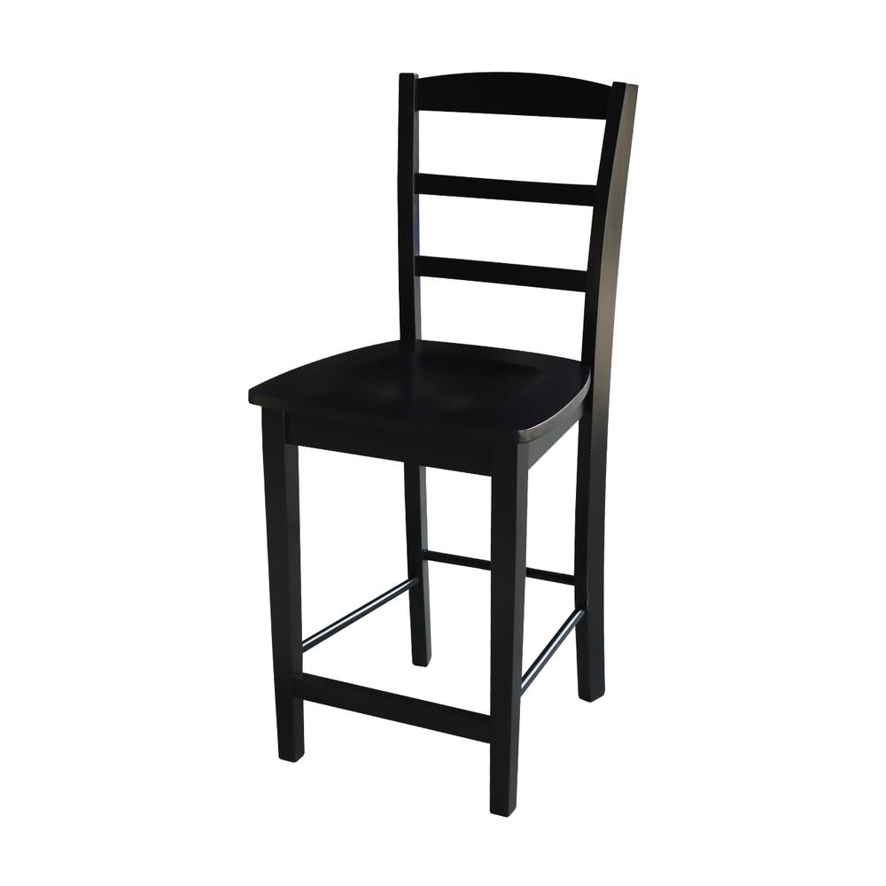 Madrid Counter height Stool - 24" Seat Height, Black. Picture 9