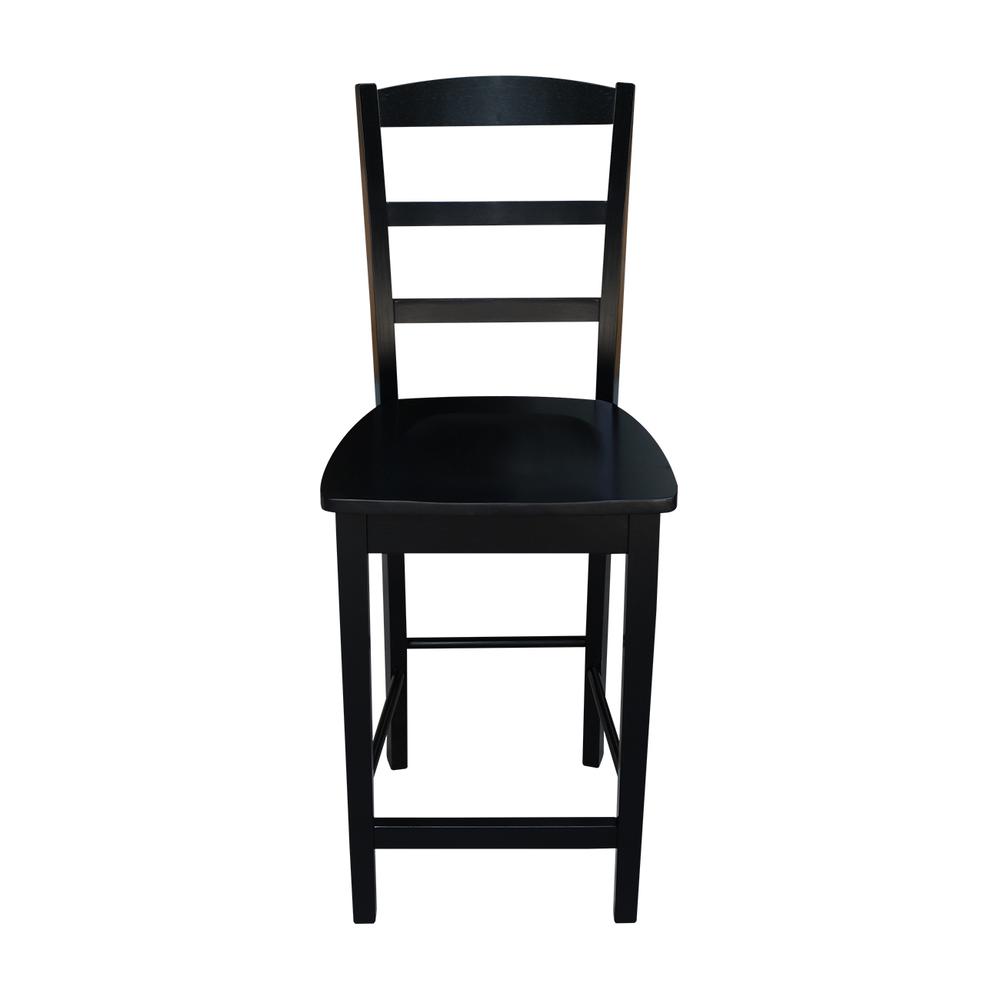 Madrid Counter height Stool - 24" Seat Height, Black. Picture 4