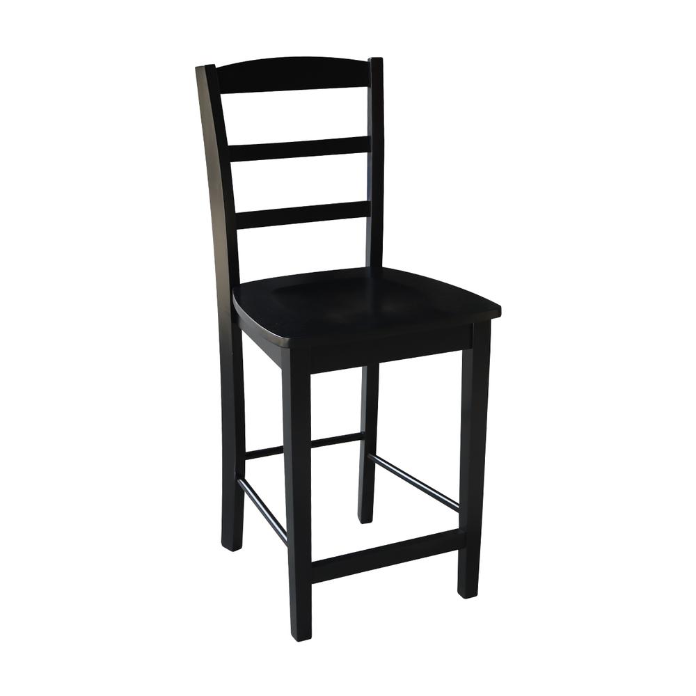 Madrid Counter height Stool - 24" Seat Height, Black. Picture 3