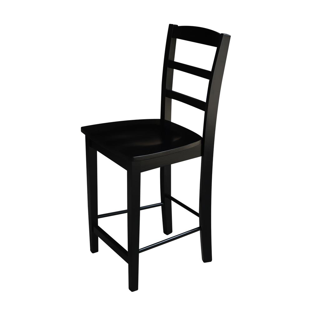 Madrid Counter height Stool - 24" Seat Height, Black. Picture 5