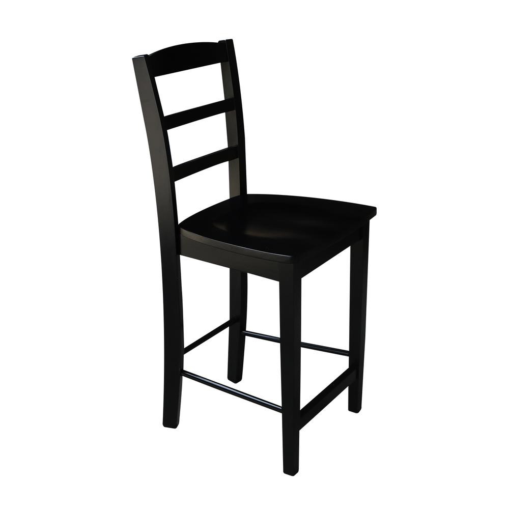 Madrid Counter height Stool - 24" Seat Height, Black. Picture 6