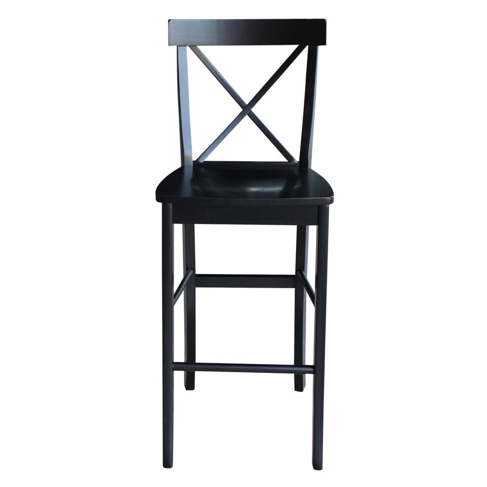 X-Back Bar height Stool - 30" Seat Height, Black. The main picture.