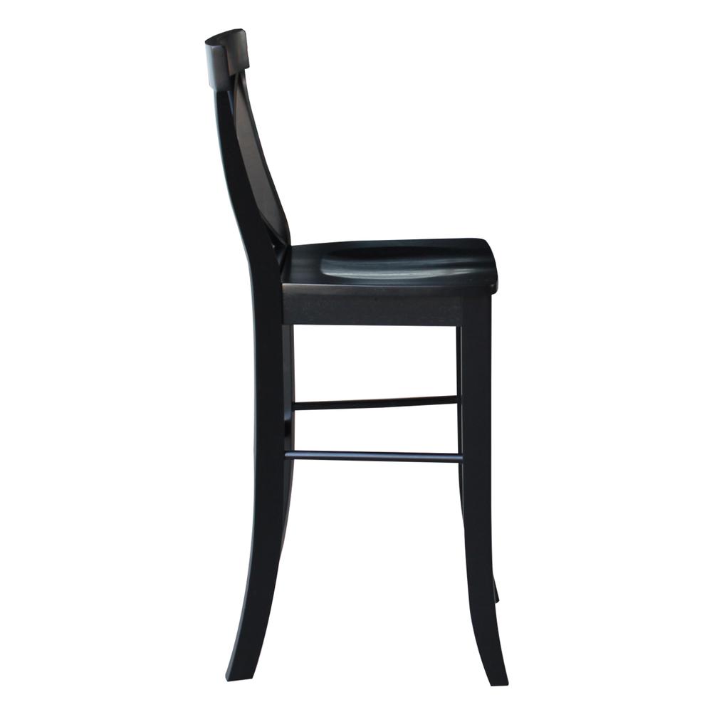 X-Back Bar height Stool - 30" Seat Height, Black. Picture 6