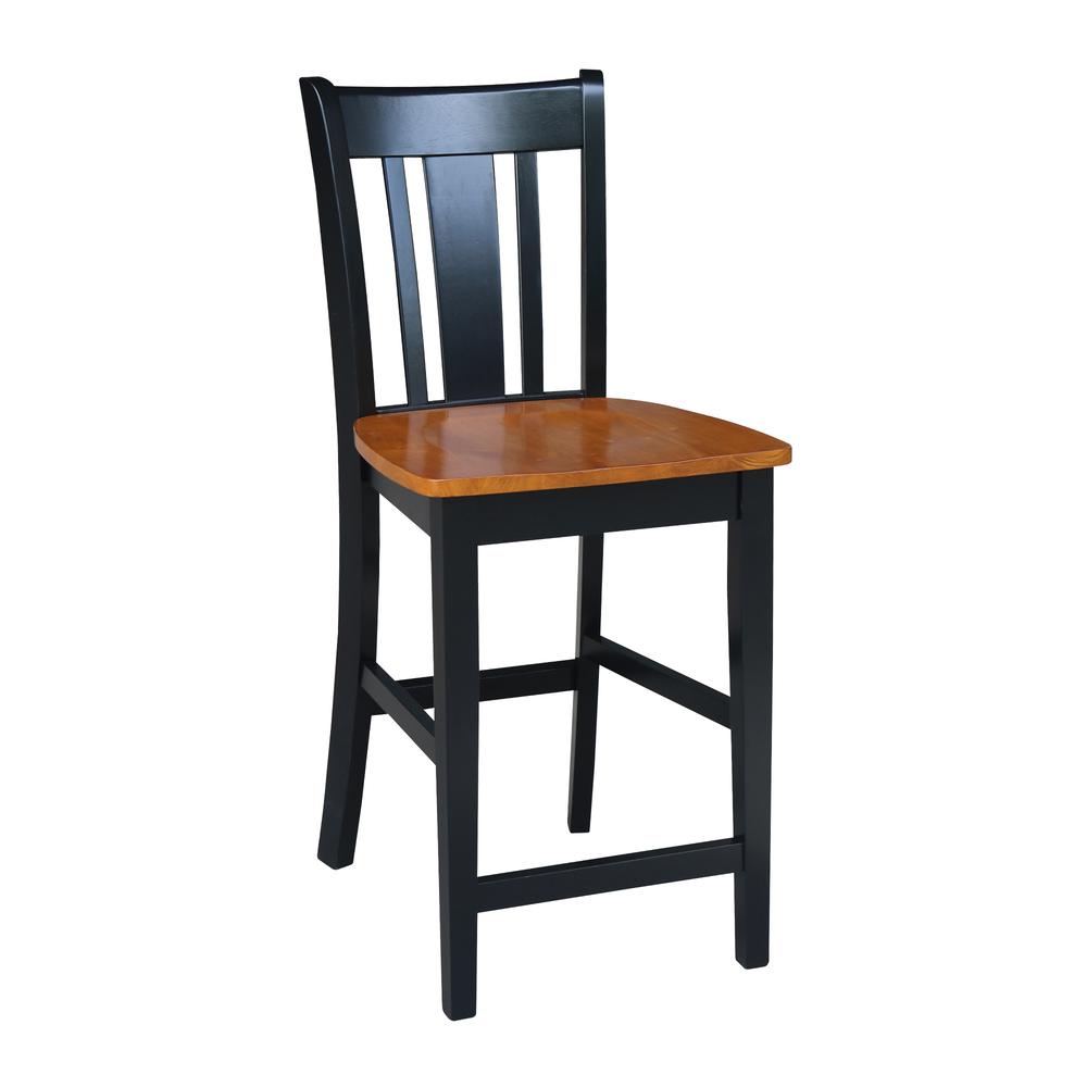 San Remo Counter height Stool - 24" Seat Height, Black/Cherry. Picture 3