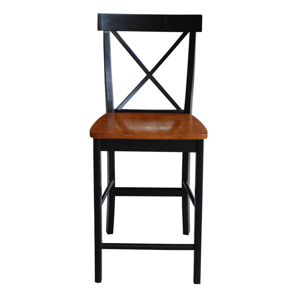 X-Back Counter height Stool - 24" Seat Height, Black/Cherry. Picture 4