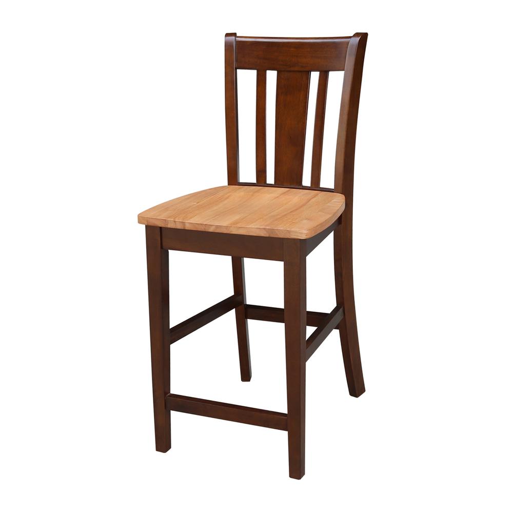 San Remo Counter height Stool - 24" Seat Height, Cinnamon/Espresso. Picture 8
