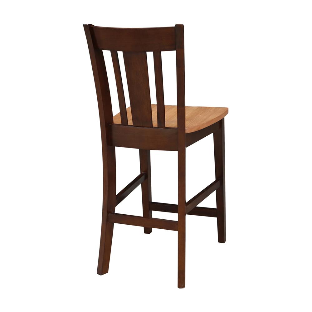 San Remo Counter height Stool - 24" Seat Height, Cinnamon/Espresso. The main picture.