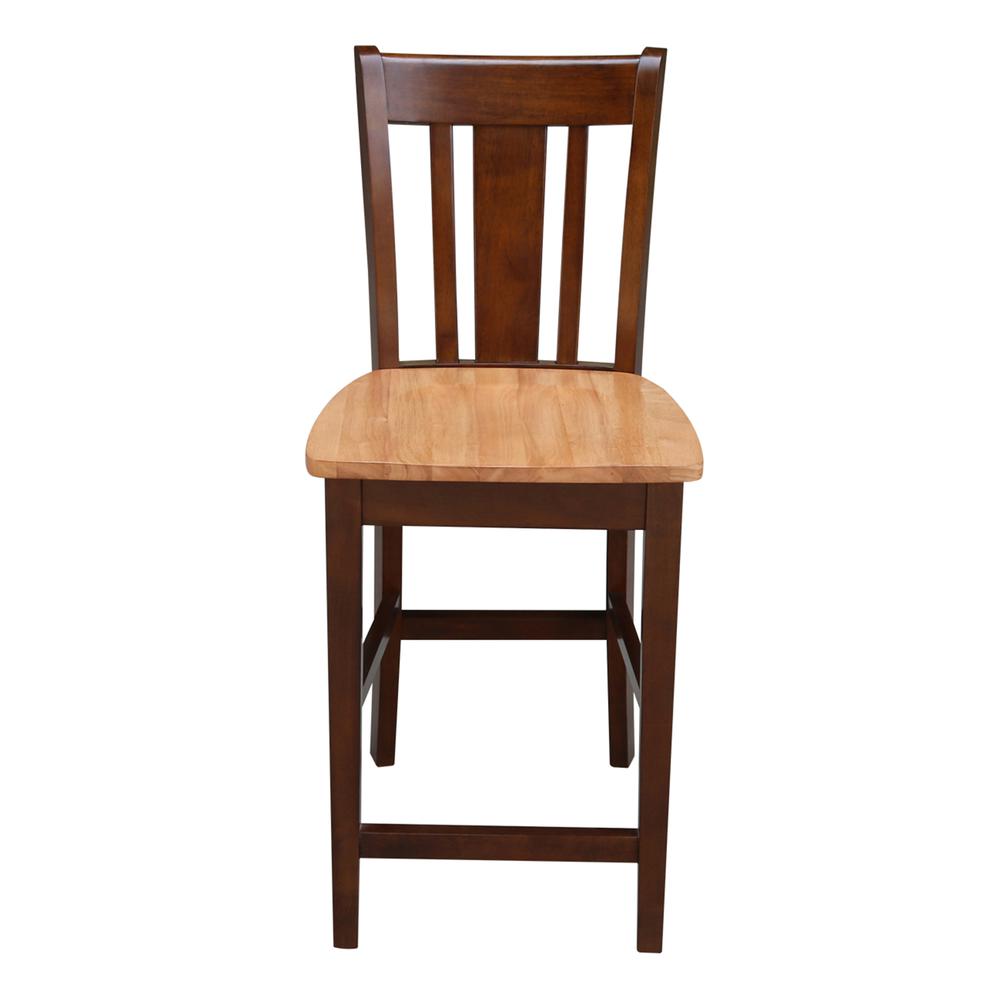 San Remo Counter height Stool - 24" Seat Height, Cinnamon/Espresso. Picture 4