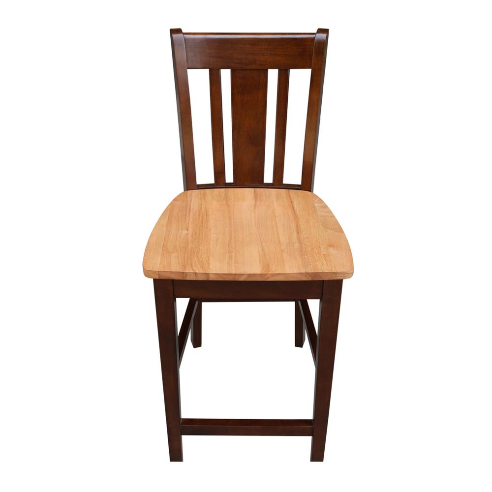 San Remo Counter height Stool - 24" Seat Height, Cinnamon/Espresso. Picture 7