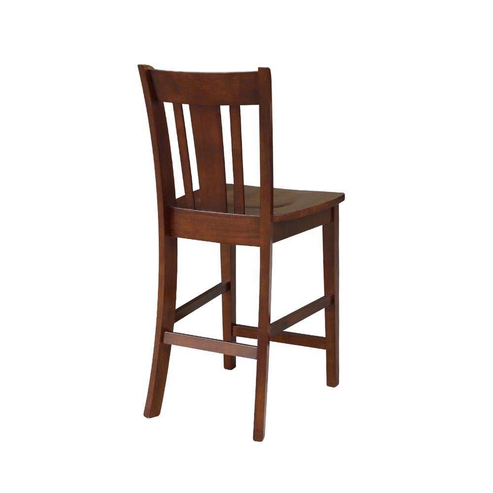 San Remo Counter height Stool - 24" Seat Height, Espresso. Picture 1