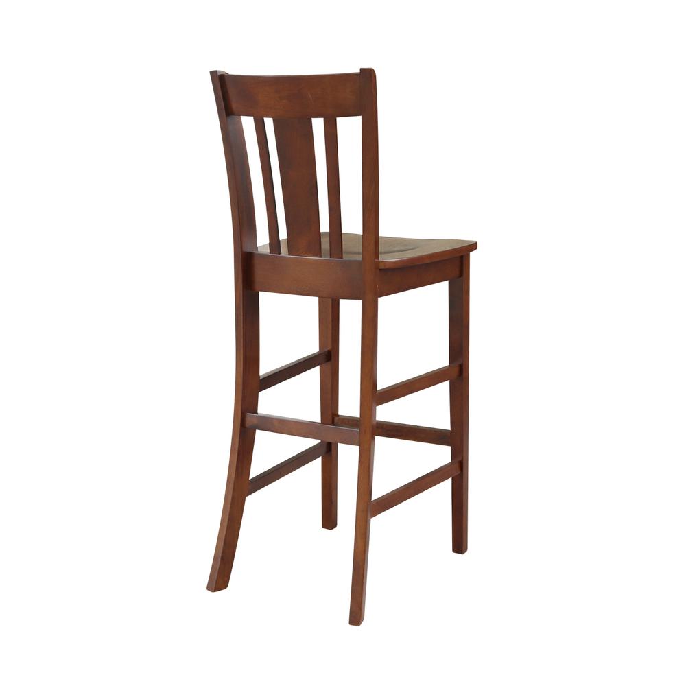 San Remo Bar height Stool - 30" Seat Height, Espresso. The main picture.