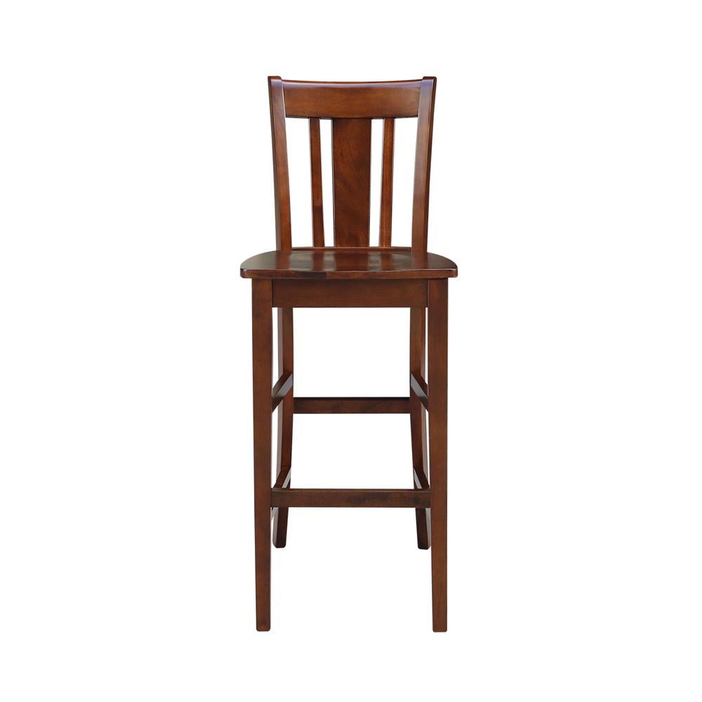 San Remo Bar height Stool - 30" Seat Height, Espresso. Picture 4