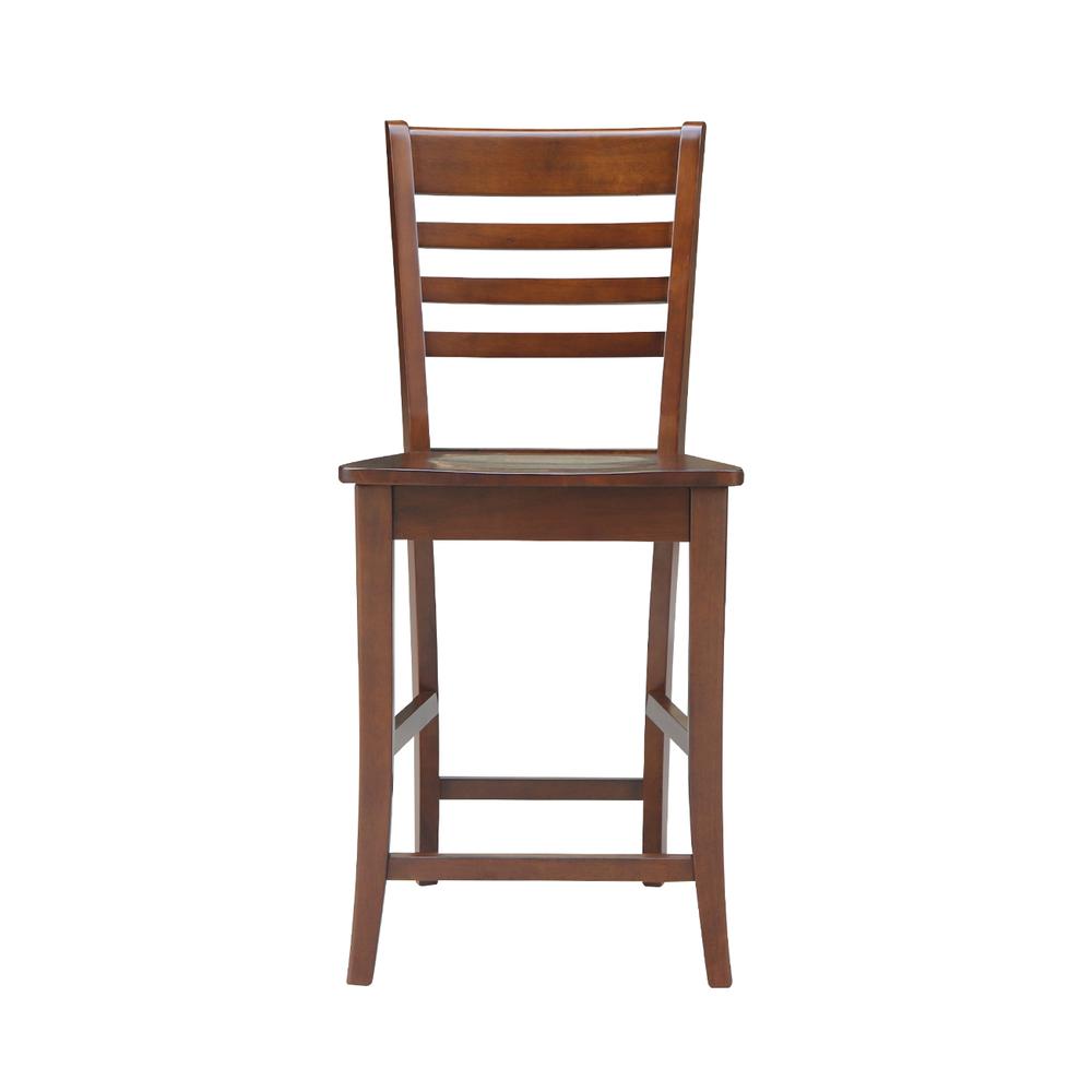 Roma Counter height Stool - 24" Seat Height, Espresso. Picture 4