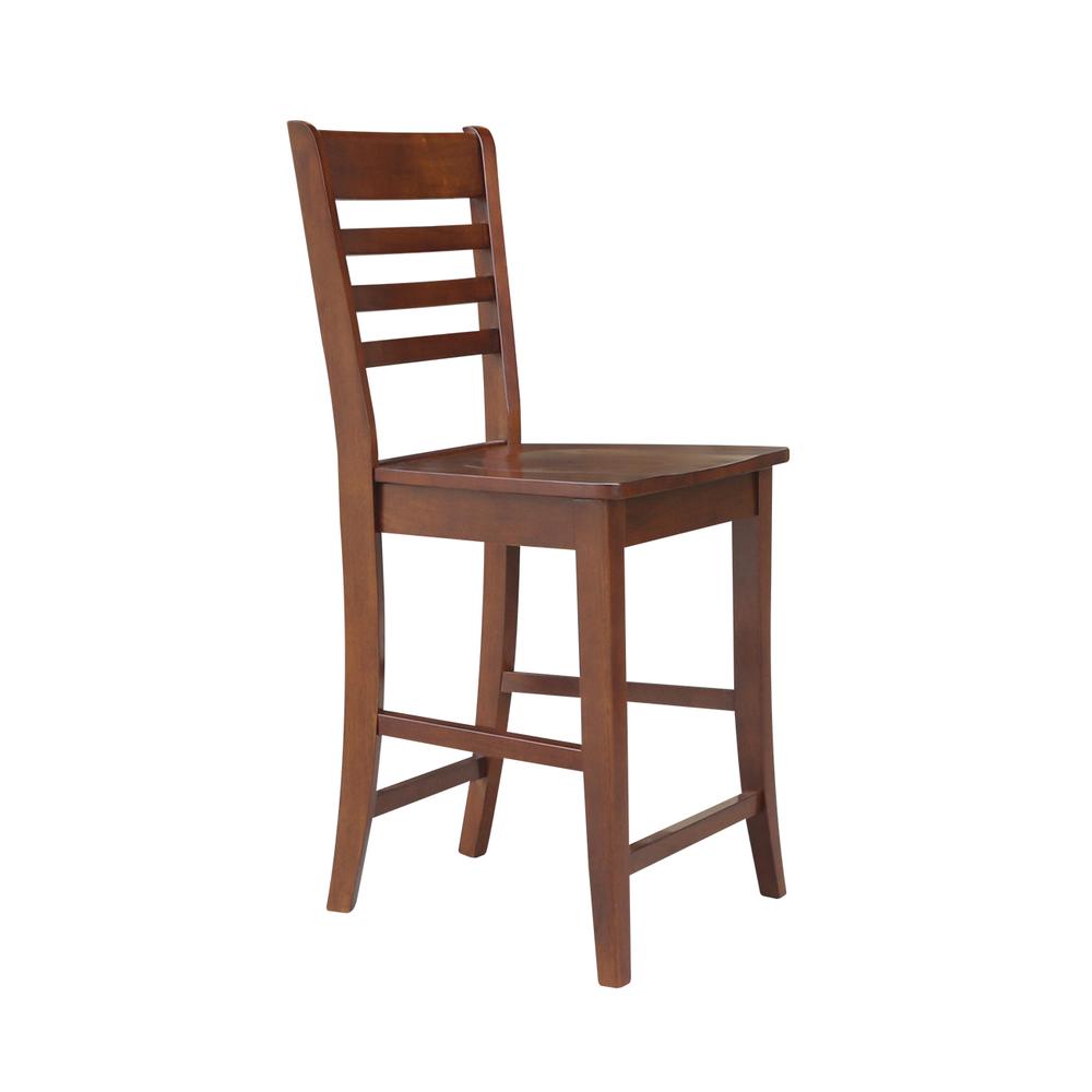 Roma Counter height Stool - 24" Seat Height, Espresso. Picture 6