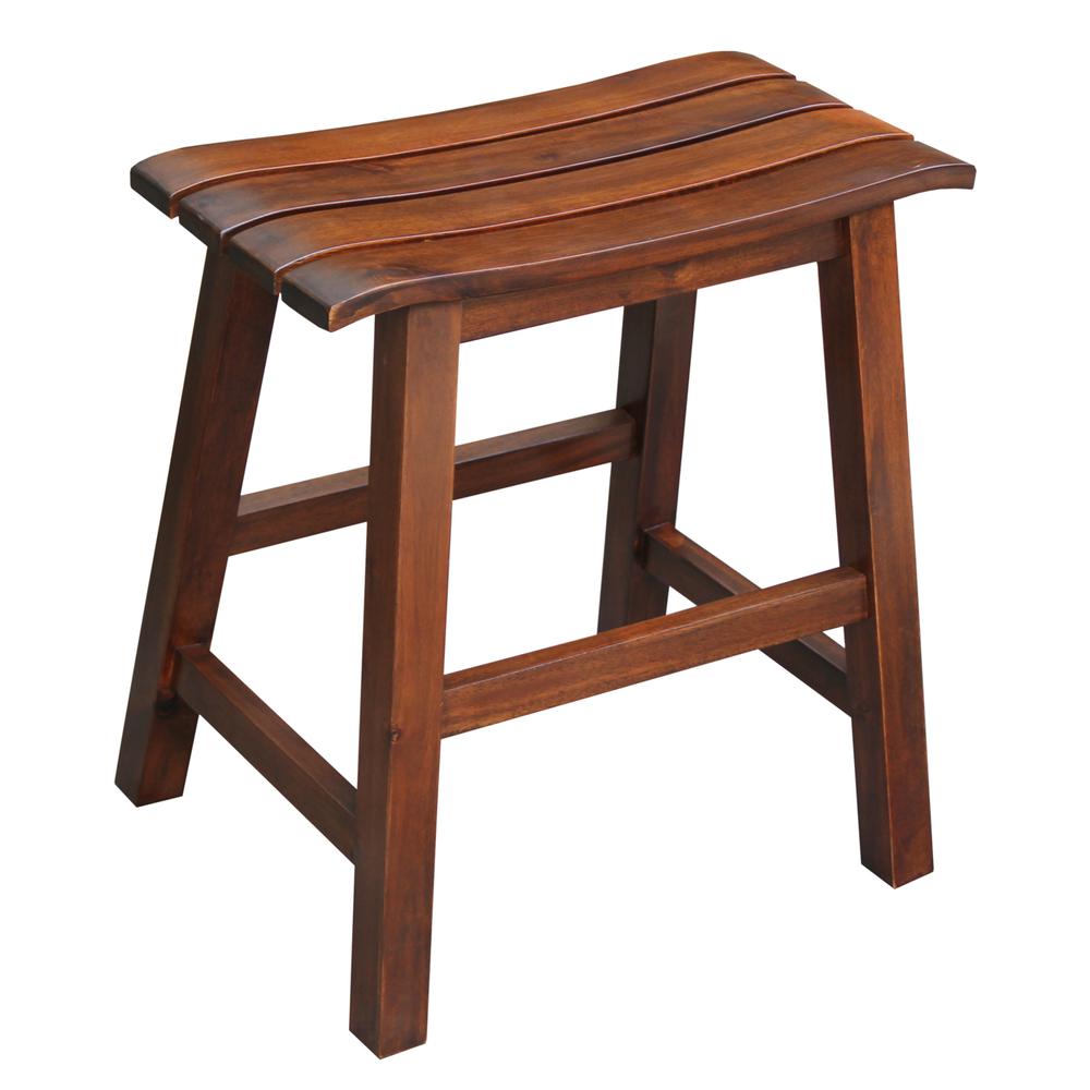 Slat Seat Stool - 18" Seat Height , Espresso. Picture 1