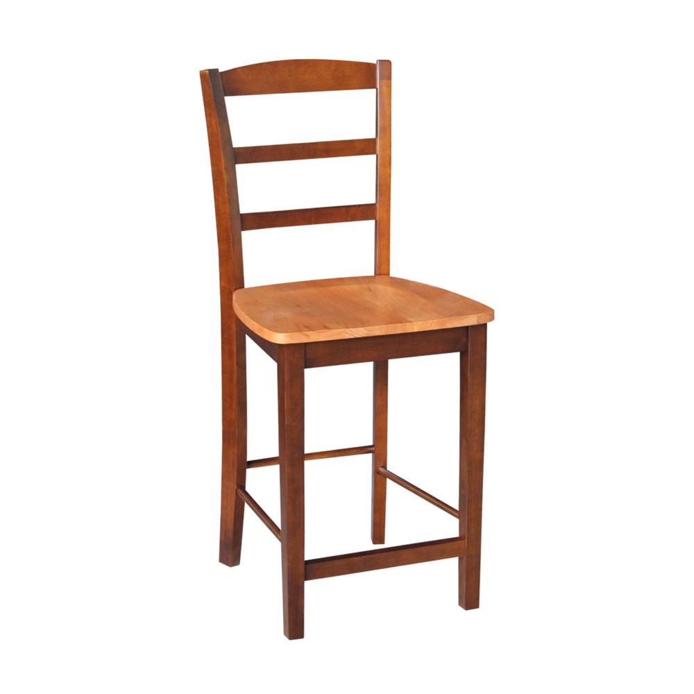 Madrid Counter height Stool - 24" Seat Height, Cinnamon/Espresso. Picture 3