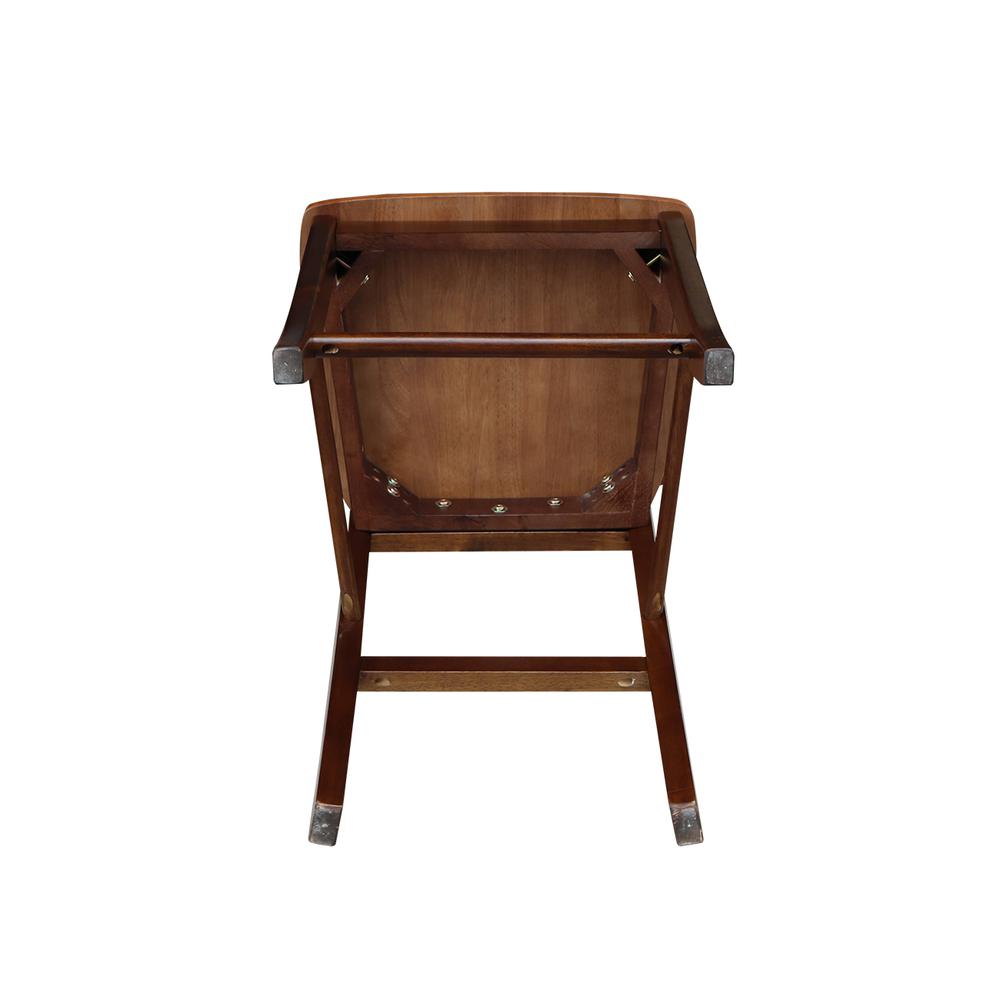 X-Back Counter height Stool - 24" Seat Height, Cinnamon/Espresso. Picture 7