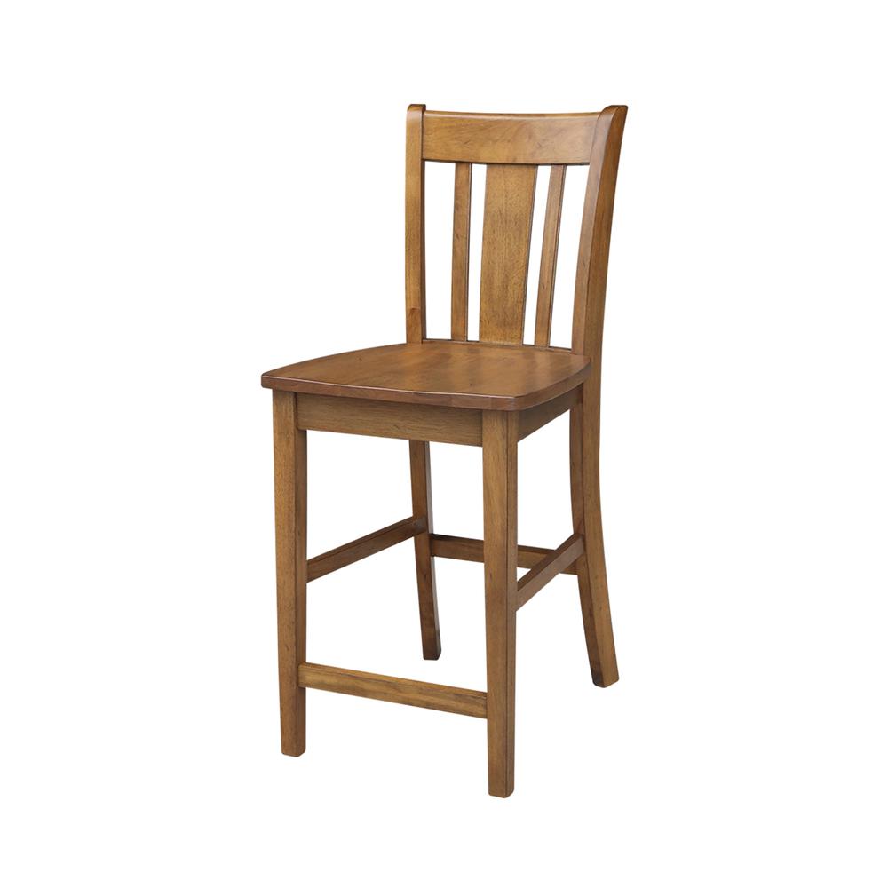 San Remo Counter height Stool - 24" Seat Height, Pecan. Picture 10
