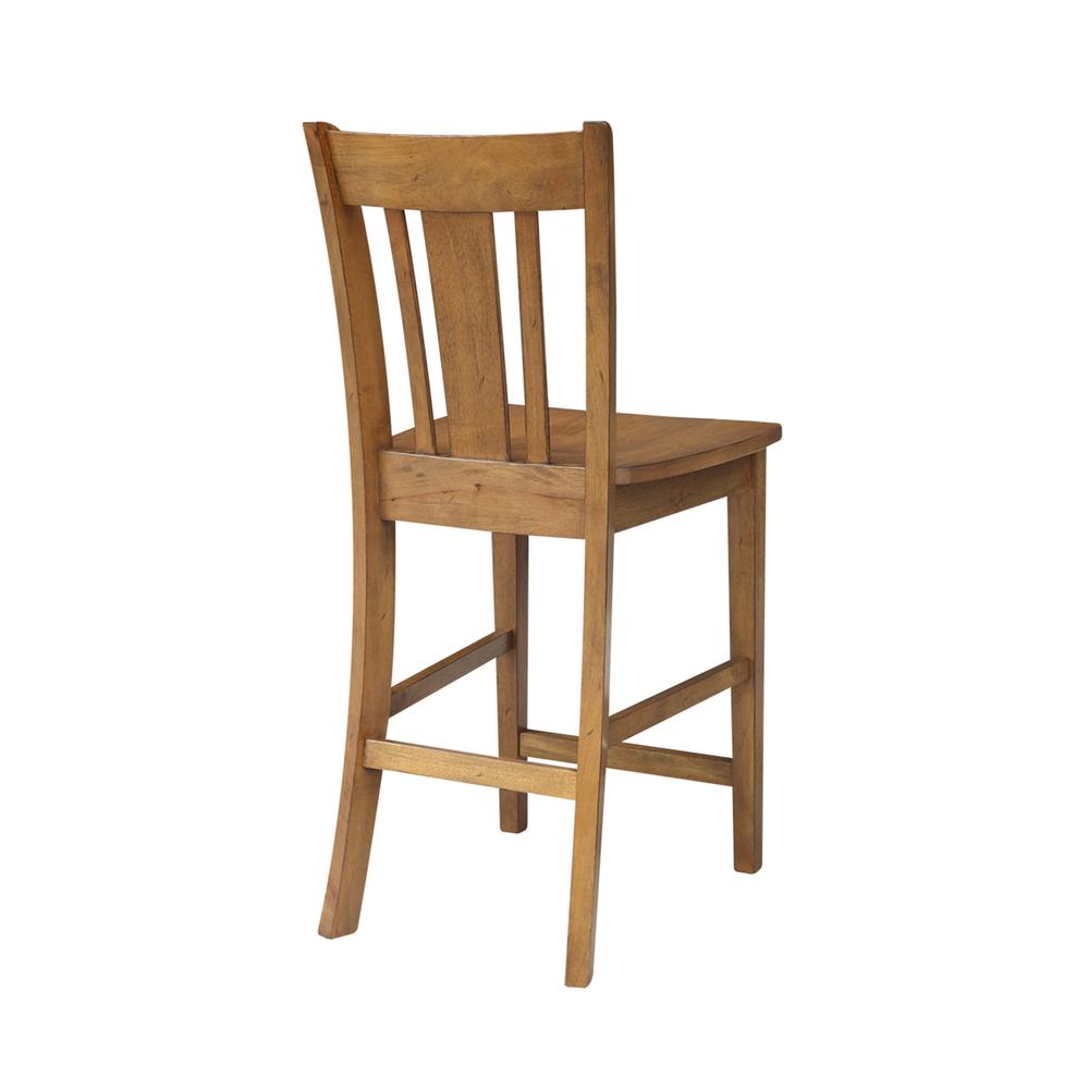 San Remo Counter height Stool - 24" Seat Height, Pecan. Picture 1