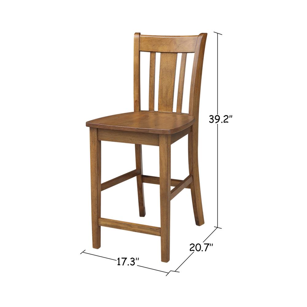 San Remo Counter height Stool - 24" Seat Height, Pecan. Picture 2