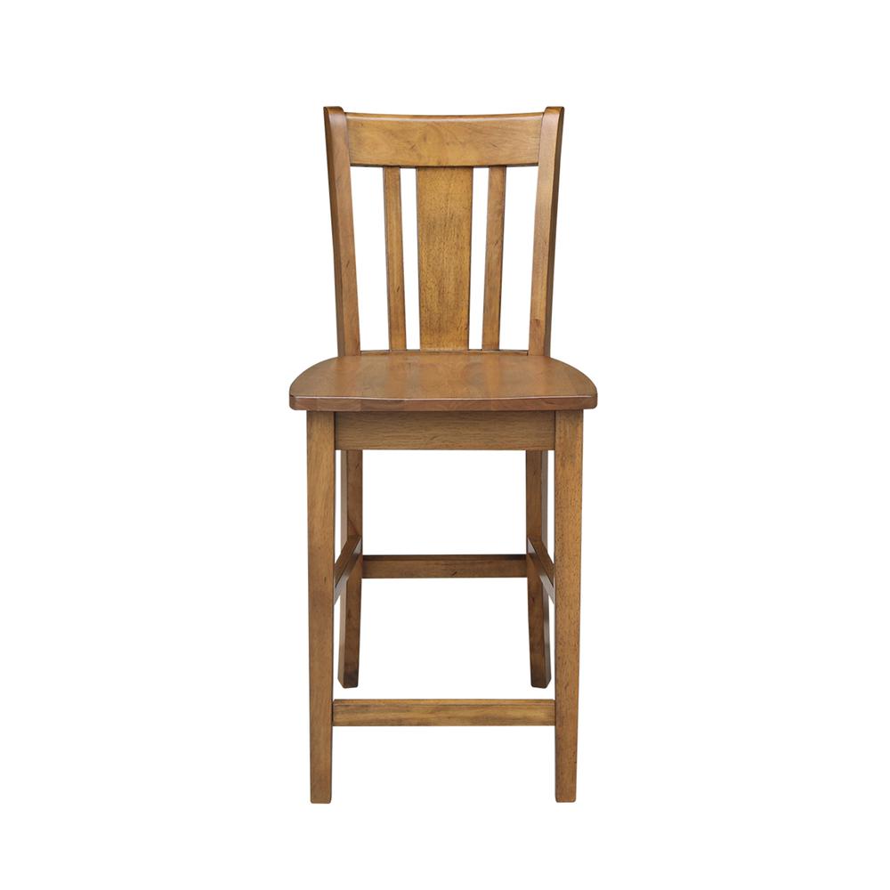 San Remo Counter height Stool - 24" Seat Height, Pecan. Picture 5