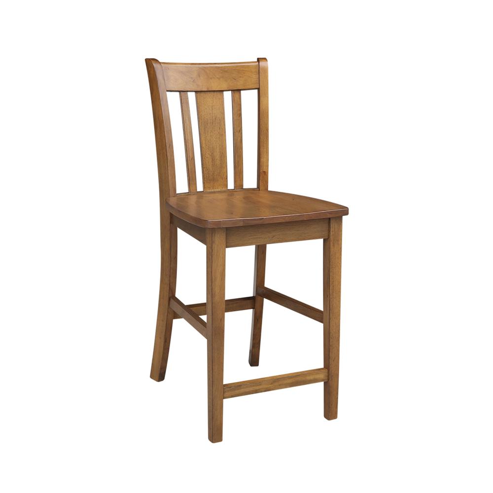 San Remo Counter height Stool - 24" Seat Height, Pecan. Picture 3