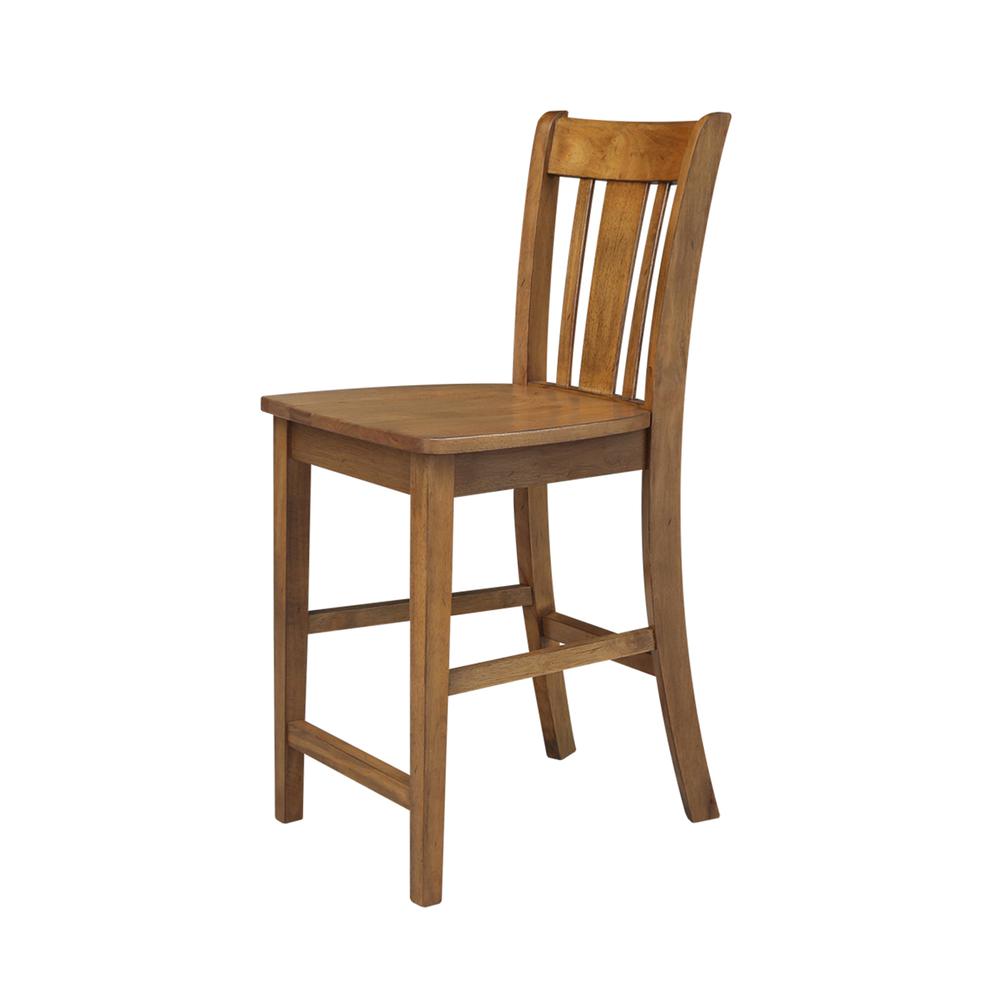San Remo Counter height Stool - 24" Seat Height, Pecan. Picture 6