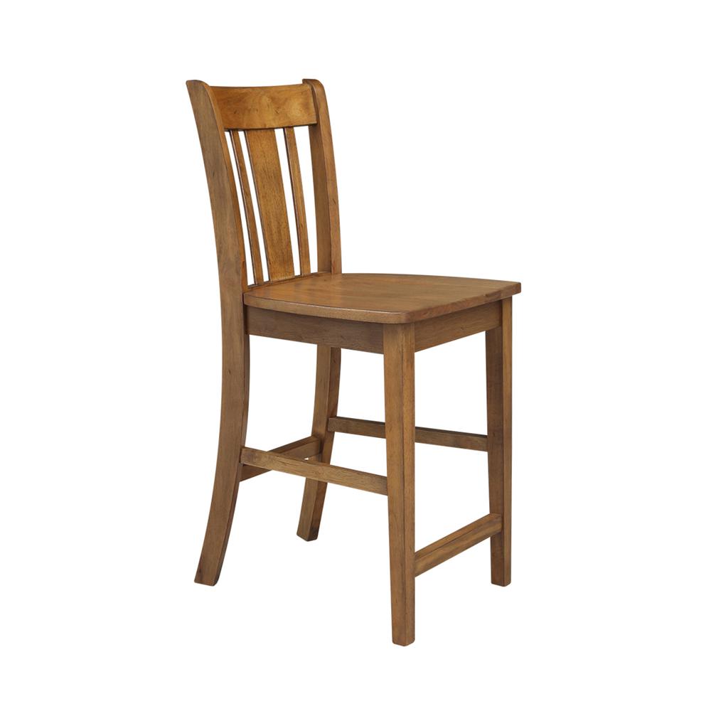 San Remo Counter height Stool - 24" Seat Height, Pecan. Picture 7