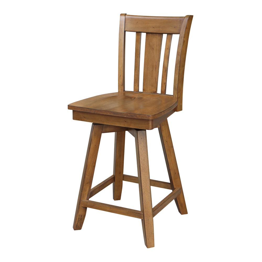 San Remo Counter height Stool - 24" Seat Height, Pecan. Picture 20