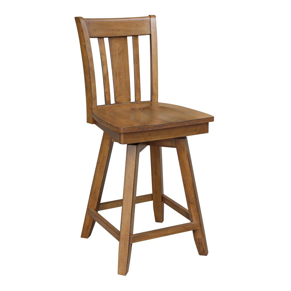 San Remo Counter height Stool - 24" Seat Height, Pecan. Picture 11