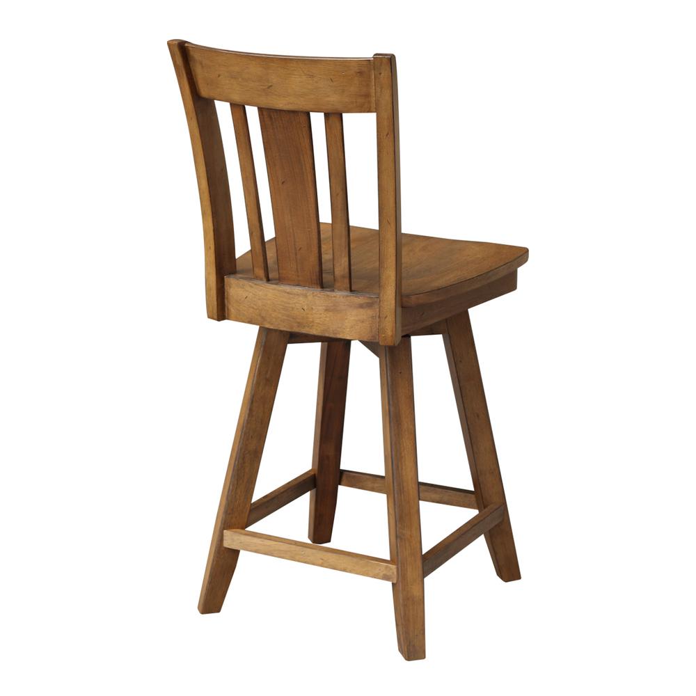 San Remo Counter height Stool - 24" Seat Height, Pecan. Picture 12