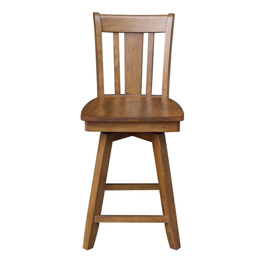 San Remo Counter height Stool - 24" Seat Height, Pecan. Picture 13