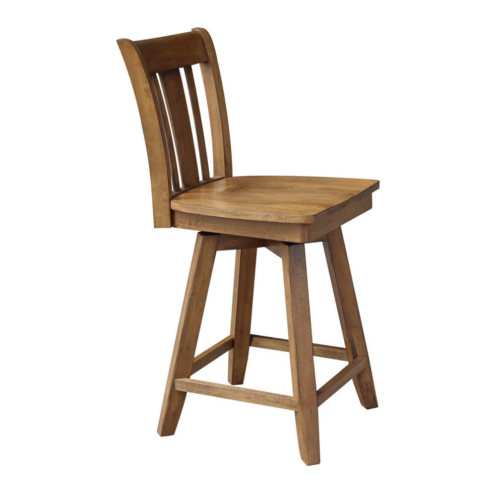 San Remo Counter height Stool - 24" Seat Height, Pecan. Picture 16