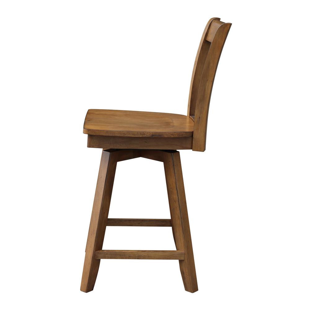 San Remo Counter height Stool - 24" Seat Height, Pecan. Picture 17