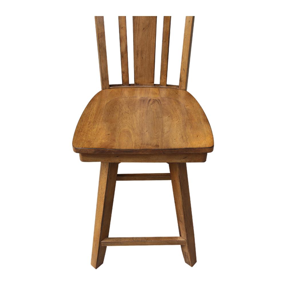 San Remo Counter height Stool - 24" Seat Height, Pecan. Picture 19