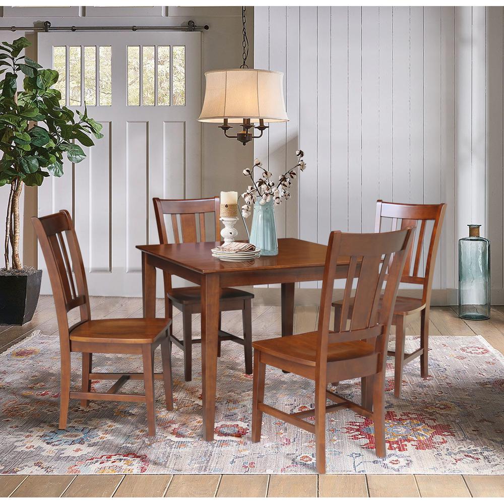 36" x 36" Dining Table with 4 San Remo Splatback Chairs - 5 Piece Dining Set. Picture 1