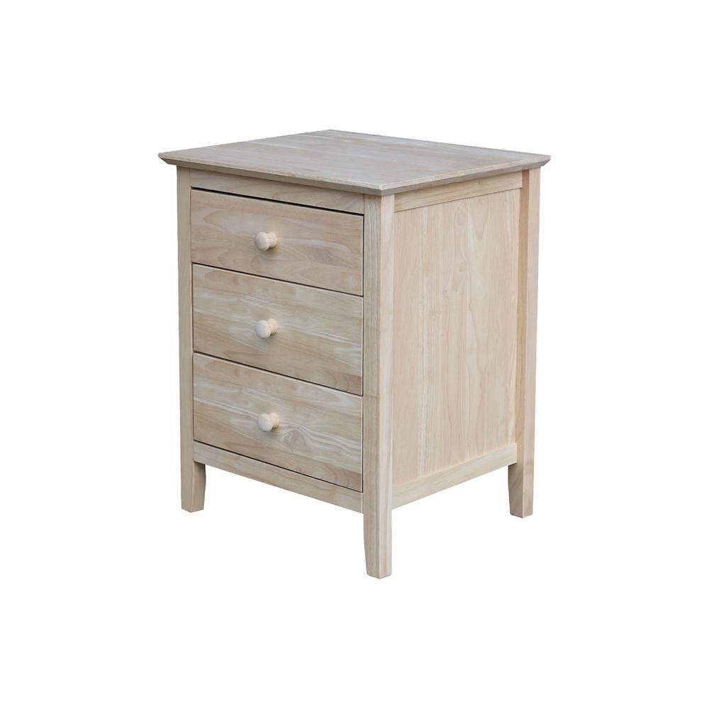 Nightstand With 3 Drawers. Picture 1