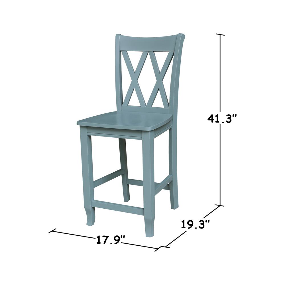 24" Double "X" Back CounterHeight Stool- 55894. Picture 11